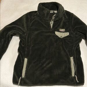 LL Bean Forest Green Fleece Pullover - size small